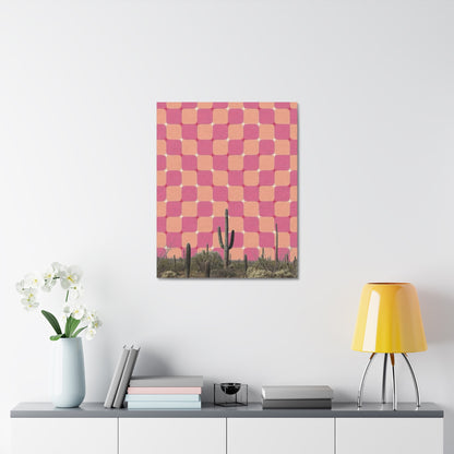 Stretched Canvas with The All-Seeing Desert – Mind-Bending Cactus Poster