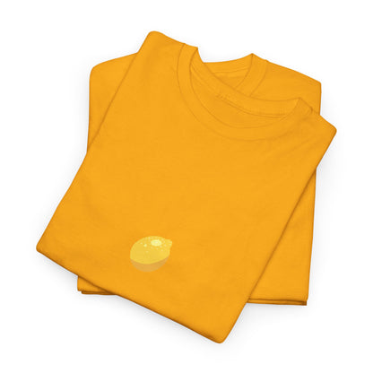 Unisex Minimal Tee with Lemon Embroidery – Casual & Cute