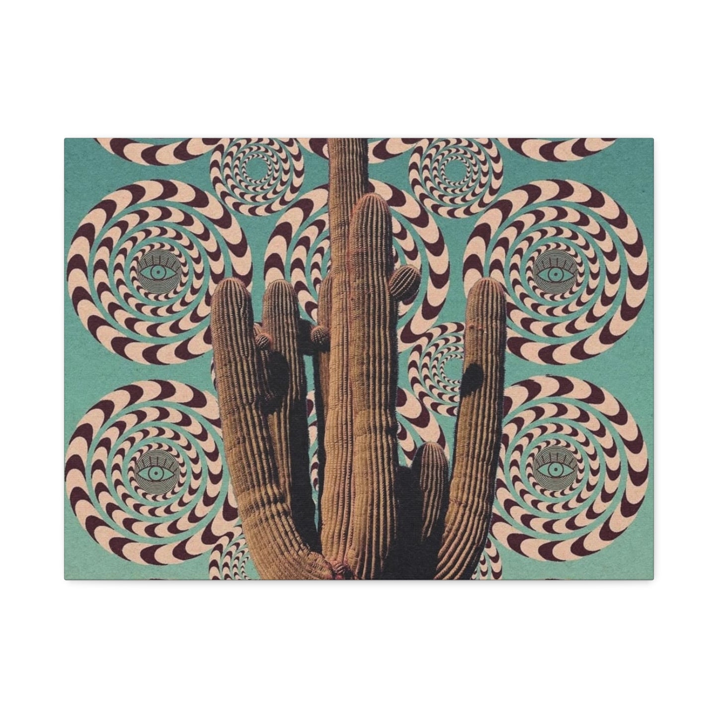 Stretched Canvas with Mystical Cactus Art – Southwest Aesthetic Print