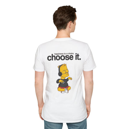 Stylish Unisex T-Shirt — "Choose It" Meditation Bart Graphic Tee