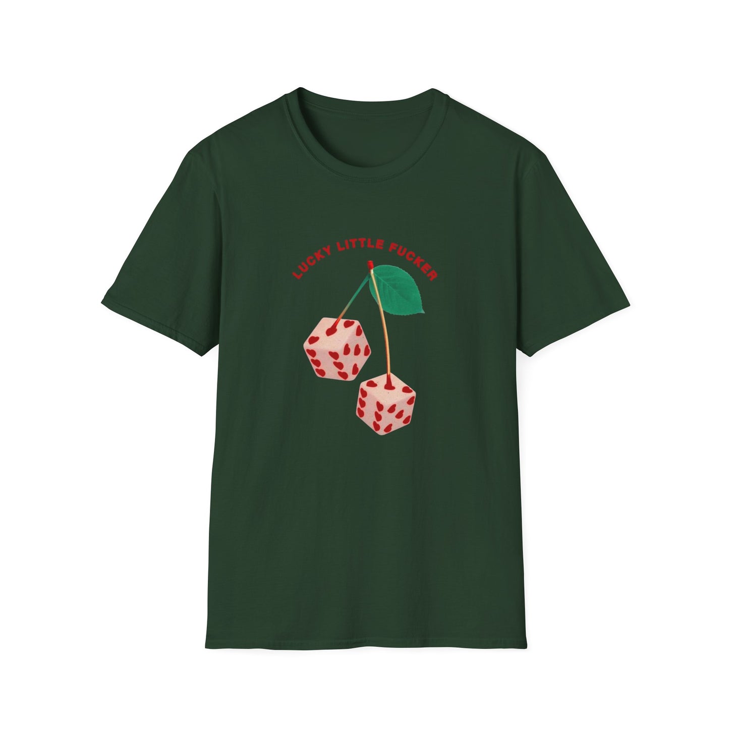 Funny Unisex Softstyle T-Shirt - Lucky Little Fucker Design