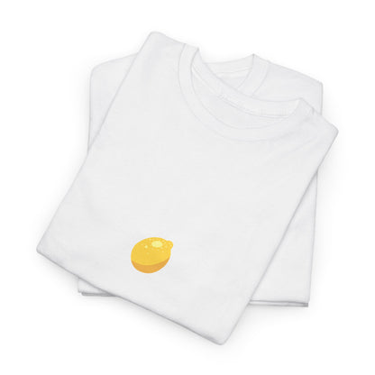 Unisex Minimal Tee with Lemon Embroidery – Casual & Cute