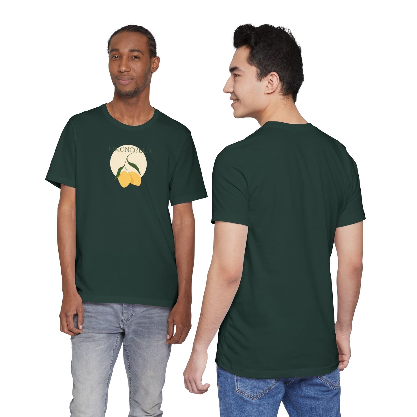 Unisex Minimal Tee with Lemon and Bike Embroidery – Casual & Cute
