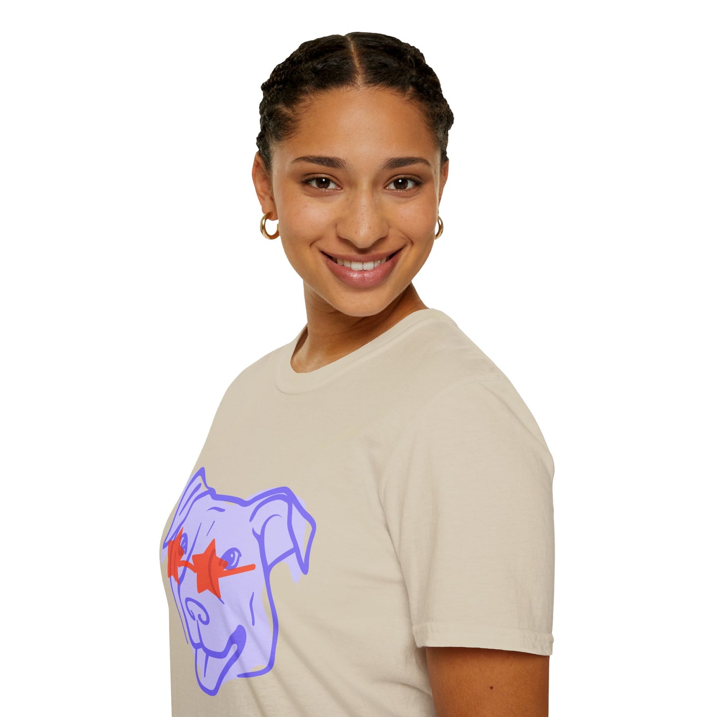 Cool Dog Star Glasses - Unisex Softstyle T-Shirt