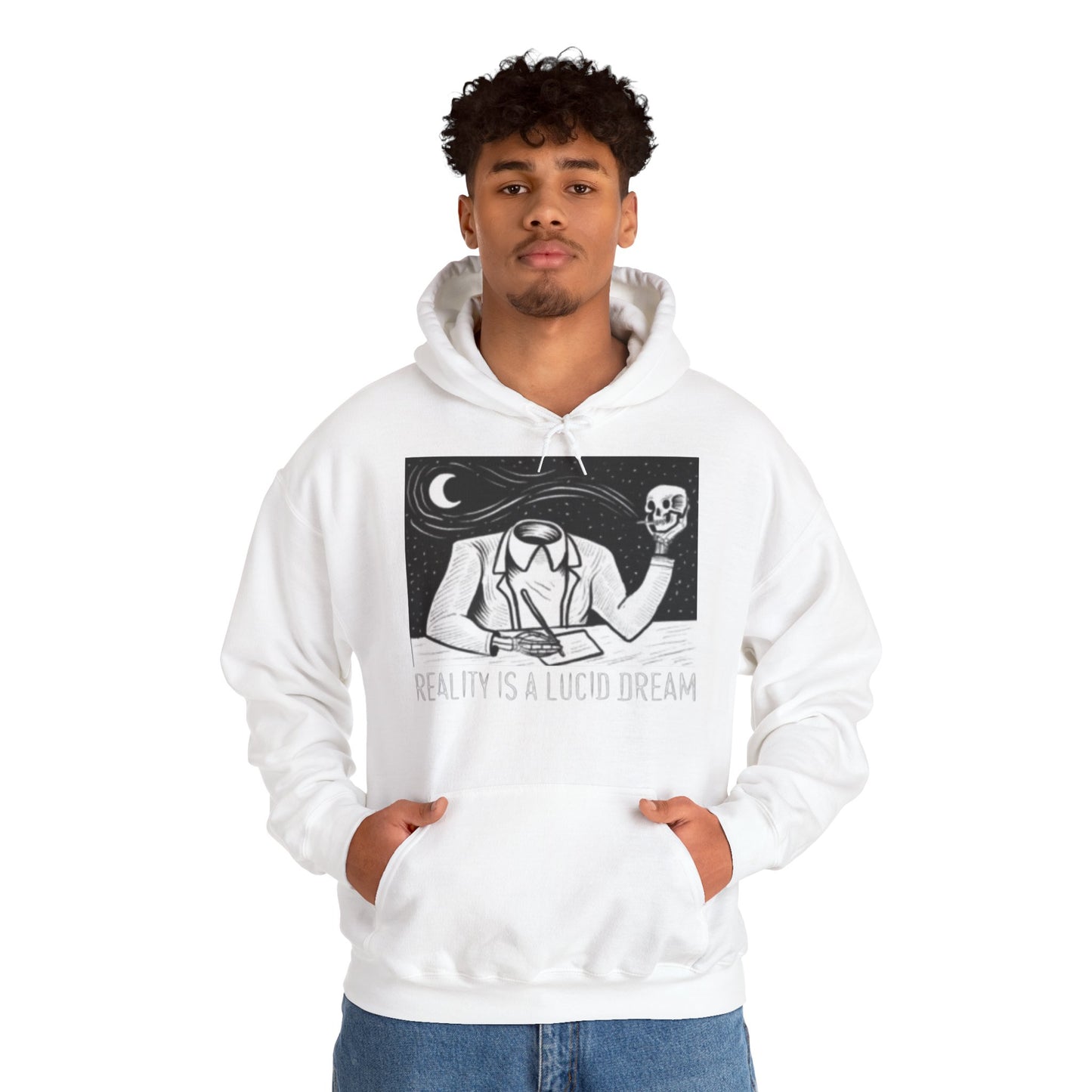 Lucid Dream Unisex Hoodie — Surreal Skull Graphic Design
