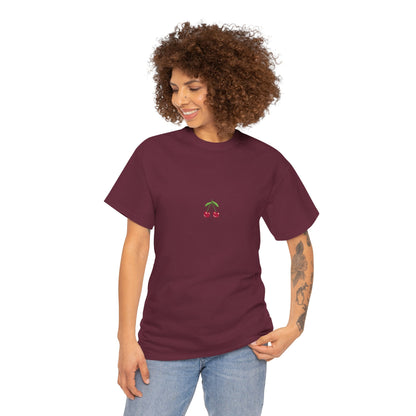 Unisex Heavy Cotton Tee - Cute & Minimalist Cherry Design