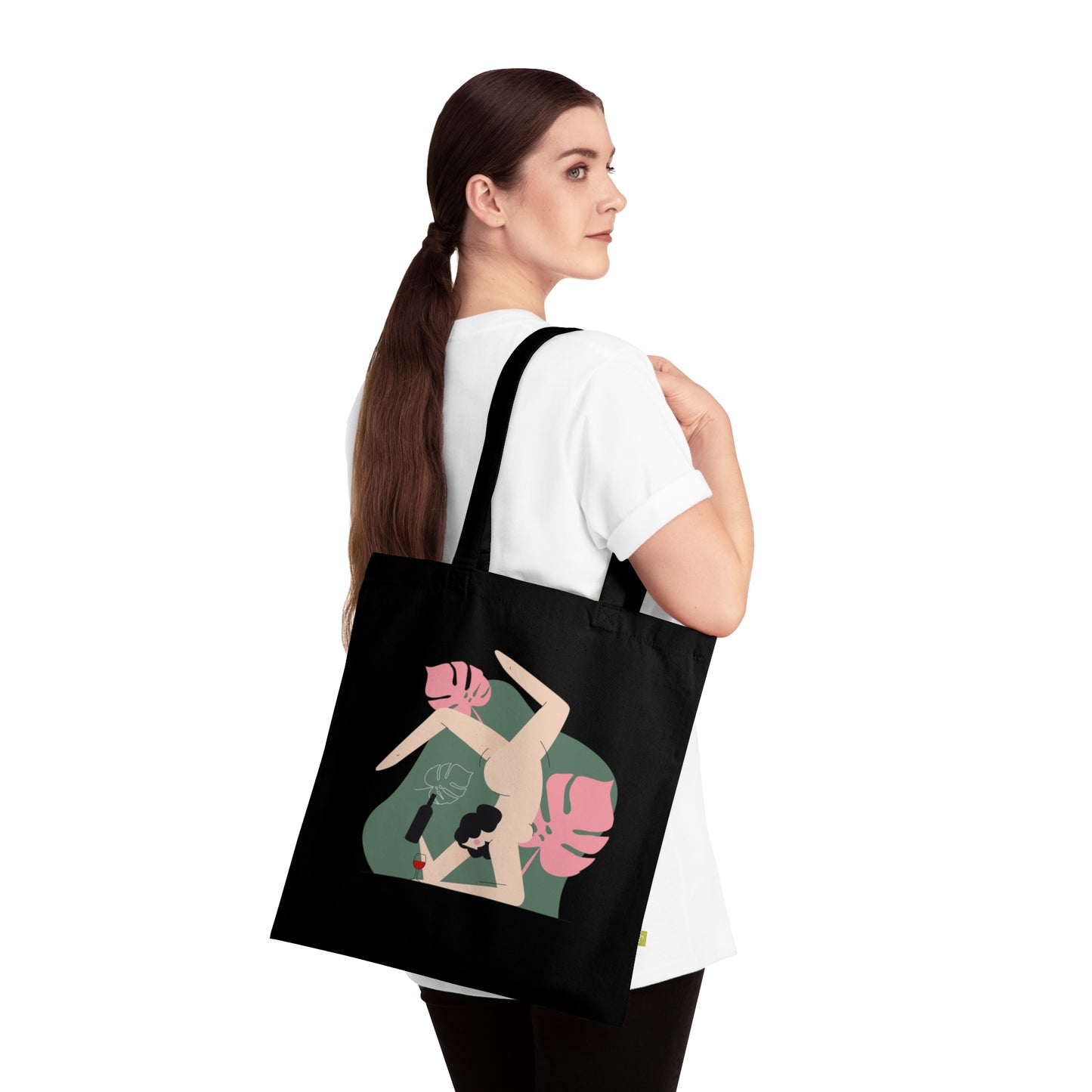 Eco-Friendly Organic Cotton Tote Bag - Stylish & Cool Lady Design for Everyday Use