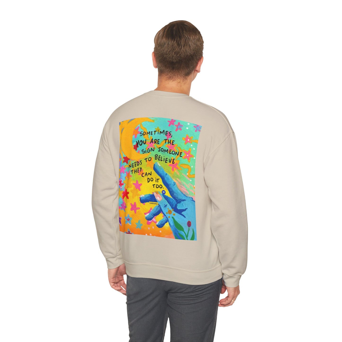 Heavy Blend™ Crewneck Sweatshirt - Good Vibes, Minimalist & Cool Design