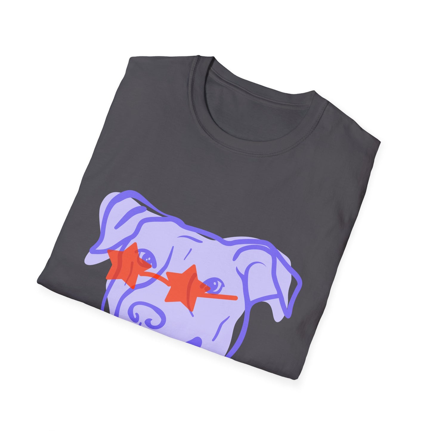 Cool Dog with Star Glasses - Unisex Softstyle T-Shirt