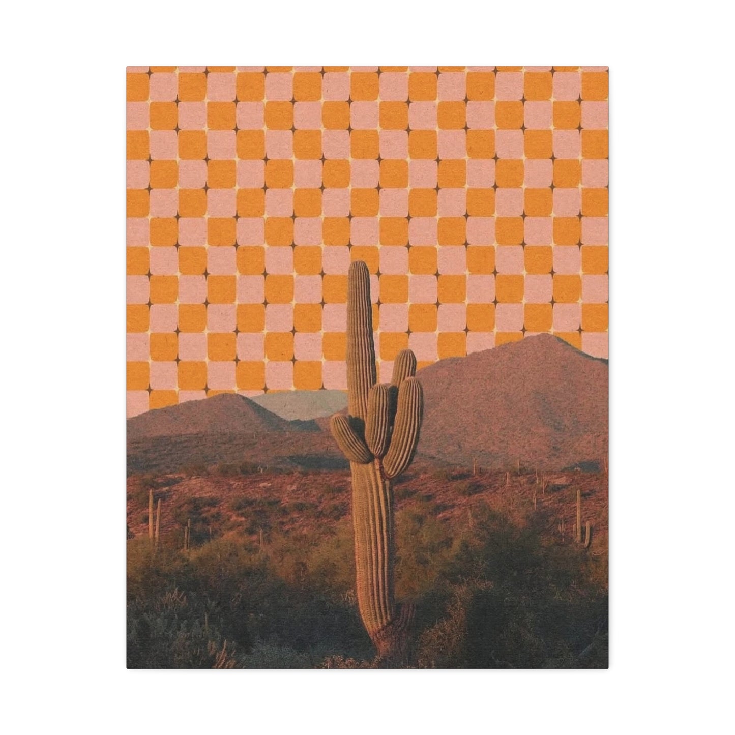 Stretched Canvas with Boho Desert Wall Art – Spiritual Cactus Art