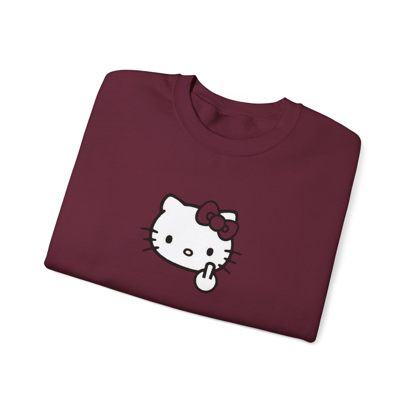 Hello Kitty Middle Finger Crewneck Sweatshirt – Cute Rebel Graphic Sweatshirt