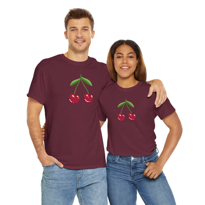 Cute Cherry Embroidery T-Shirt – Summer Style for Everyone