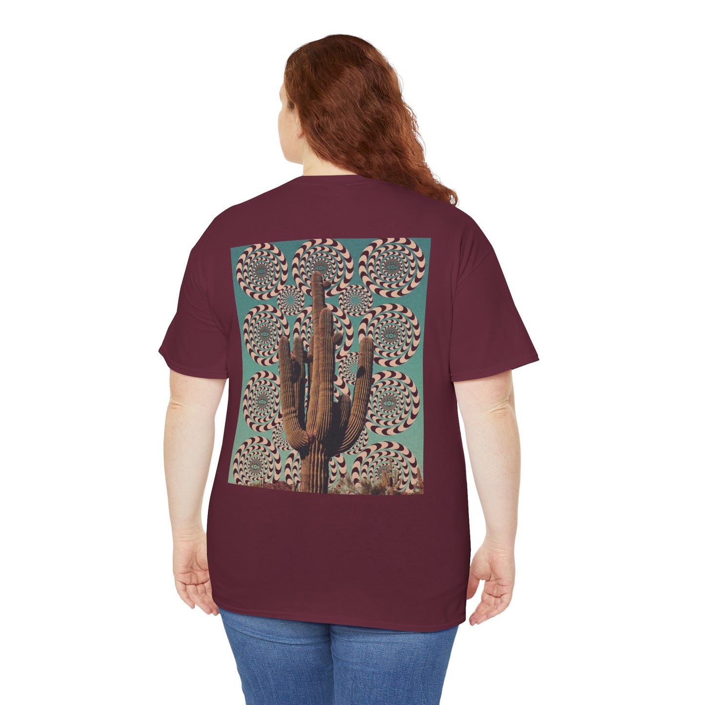 Mystical Unisec Tee - Southwest Aesthetic Cactus & Eye Design