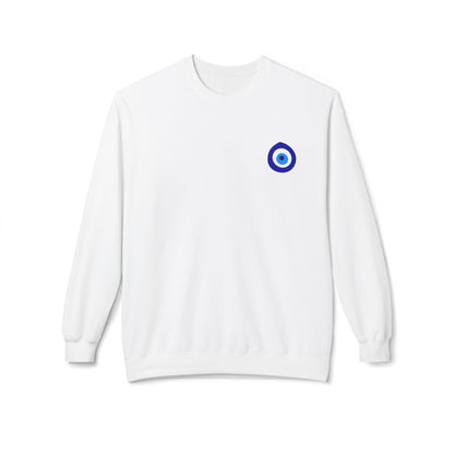 Crewneck Sweatshirt with Evil Eye Chest Logo – Protective Minimalist Design
