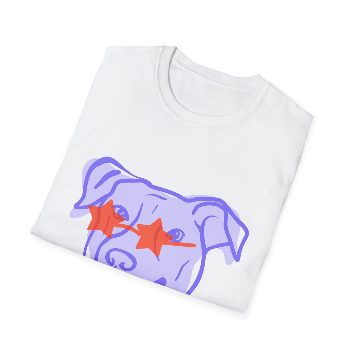 Cool Dog with Star Glasses - Unisex Softstyle T-Shirt