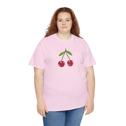 Cute Cherry Embroidery T-Shirt – Summer Style for Everyone