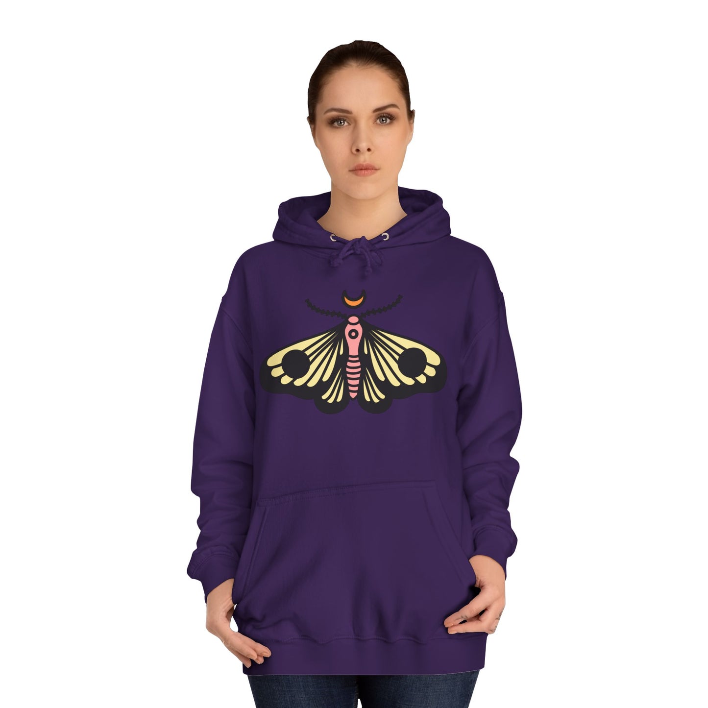 Unisex College Hoodie - Deal with it! - Minimalist Butterfly
